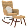 Mecedora con taburete de terciopelo marrón de , Mecedoras - Ref: Foro24-4016851, Precio: 140,20 €, Descuento: %