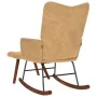 Mecedora con taburete de terciopelo marrón de , Mecedoras - Ref: Foro24-4016851, Precio: 140,20 €, Descuento: %