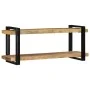 Estante de pared madera maciza de mango 110x33x45 cm de , Almacenamiento para CD y DVD - Ref: Foro24-4017488, Precio: 142,34 ...