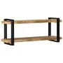 Estante de pared madera maciza de mango 110x33x45 cm de , Almacenamiento para CD y DVD - Ref: Foro24-4017488, Precio: 142,34 ...
