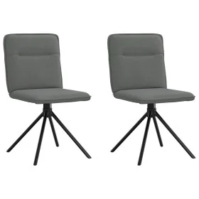 Sillas de comedor 2 unidades tela gris oscuro de , Sillas de comedor - Ref: Foro24-4101233, Precio: 104,25 €, Descuento: %