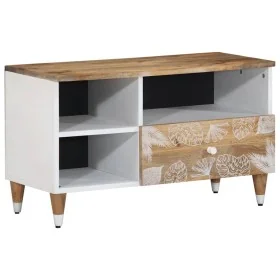 Mueble de TV madera maciza de mango 80x33,5x46 cm de , Almacenamiento para CD y DVD - Ref: Foro24-4018681, Precio: 63,98 €, D...