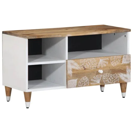 Mueble de TV madera maciza de mango 80x33,5x46 cm de , Almacenamiento para CD y DVD - Ref: Foro24-4018681, Precio: 63,98 €, D...