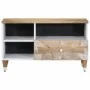 Mueble de TV madera maciza de mango 80x33,5x46 cm de , Almacenamiento para CD y DVD - Ref: Foro24-4018681, Precio: 63,98 €, D...