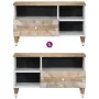 Mueble de TV madera maciza de mango 80x33,5x46 cm de , Almacenamiento para CD y DVD - Ref: Foro24-4018681, Precio: 63,98 €, D...