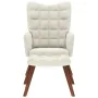 Sillón de relax con taburete terciopelo crema de , Sillones - Ref: Foro24-4016830, Precio: 145,68 €, Descuento: %