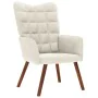 Sillón de relax con taburete terciopelo crema de , Sillones - Ref: Foro24-4016830, Precio: 145,68 €, Descuento: %