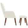 Sillón de relax con taburete terciopelo crema de , Sillones - Ref: Foro24-4016830, Precio: 145,68 €, Descuento: %