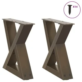 Patas para mesa centro 2 uds acero natural 40x(30-31,3)cm acero de , Patas para mesas - Ref: Foro24-4012683, Precio: 65,97 €,...