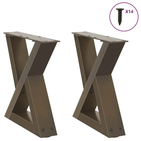 Patas para mesa centro 2 uds acero natural 40x(30-31,3)cm acero de , Patas para mesas - Ref: Foro24-4012683, Precio: 65,97 €,...