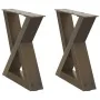 Patas para mesa centro 2 uds acero natural 40x(30-31,3)cm acero de , Patas para mesas - Ref: Foro24-4012683, Precio: 65,97 €,...