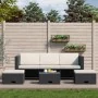 Set de muebles de jardín 4 pzas y cojines ratán sintético negro de vidaXL, Conjuntos de jardín - Ref: Foro24-43104, Precio: 3...