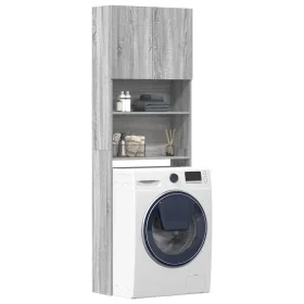 Armario de lavadora madera ingeniería gris sonoma 64x24x190 cm de , Accesorios para lavadoras y secadoras - Ref: Foro24-85913...
