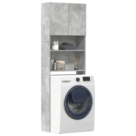 Armario de lavadora madera ingeniería gris hormigón 64x24x190cm de , Accesorios para lavadoras y secadoras - Ref: Foro24-8591...