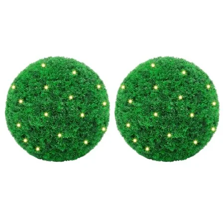 Bolas de boj artificial con luces LED 2 unidades 45 cm by , artificial flora - Ref: Foro24-3335908, Price: 104,02 €, Discount: %