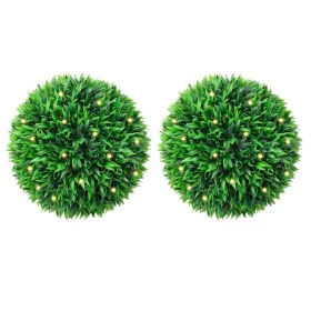 Bolas de boj artificial con luces LED 2 unidades 38 cm by , artificial flora - Ref: Foro24-3335901, Price: 84,05 €, Discount: %
