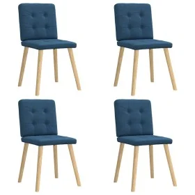 Sillas de comedor 4 unidades tela azul de , Sillas de comedor - Ref: Foro24-3315176, Precio: 193,14 €, Descuento: %