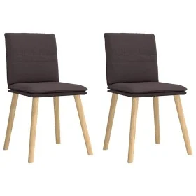 Sillas de comedor 2 unidades tela marrón oscuro de , Sillas de comedor - Ref: Foro24-4101259, Precio: 109,66 €, Descuento: %