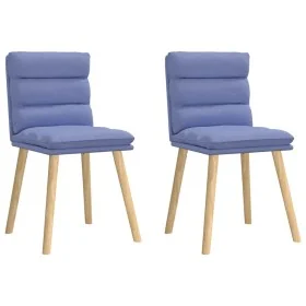 Sillas de comedor 2 uds tela azul jeans de , Sillas de comedor - Ref: Foro24-4101303, Precio: 109,95 €, Descuento: %
