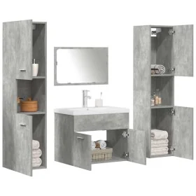 Set muebles de baño 5 piezas madera ingeniería gris hormigón de , Muebles de baño - Ref: Foro24-3324905, Precio: 293,41 €, De...