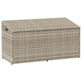 Caja almacenaje jardín ratán sintético gris claro 110x50x58 cm de , Cajas de almacenaje para exteriores - Ref: Foro24-4104073...