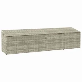 Caja almacenaje jardín ratán sintético gris claro 220x50x58 cm de , Cajas de almacenaje para exteriores - Ref: Foro24-4104078...