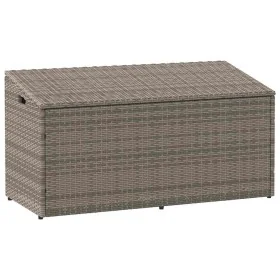 Caja de almacenaje de jardín ratán sintético gris 110x50x58 cm de , Cajas de almacenaje para exteriores - Ref: Foro24-4104071...