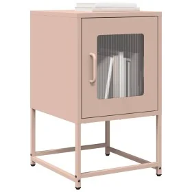 Mesita de noche de acero laminado en frío rosa 36x39x60,5 cm de , Mesitas de noche - Ref: Foro24-853327, Precio: 51,57 €, Des...