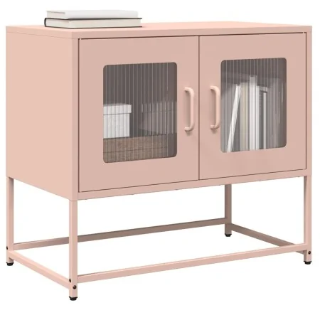Mueble para TV acero laminado en frío rosa 68x39x60,5 cm de , Muebles TV - Ref: Foro24-853333, Precio: 72,45 €, Descuento: %
