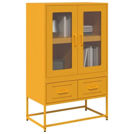 Aparador de acero amarillo mostaza 68x39x111,5 cm de , Aparadores - Ref: Foro24-853365, Precio: 145,96 €, Descuento: %
