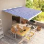 Toldo de carrete manual azul y blanco 400x300 cm de vidaXL, Toldos - Ref: Foro24-3052674, Precio: 926,21 €, Descuento: %