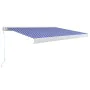 Toldo de carrete manual azul y blanco 400x300 cm de vidaXL, Toldos - Ref: Foro24-3052674, Precio: 926,21 €, Descuento: %