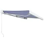 Toldo de carrete manual azul y blanco 400x300 cm de vidaXL, Toldos - Ref: Foro24-3052674, Precio: 926,21 €, Descuento: %