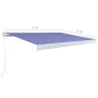 Toldo de carrete manual azul y blanco 400x300 cm de vidaXL, Toldos - Ref: Foro24-3052674, Precio: 926,21 €, Descuento: %