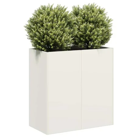 Jardinera de acero laminado en frío blanco 80x40x80 cm de , Maceteros y jardineras - Ref: Foro24-860711, Precio: 121,67 €, De...