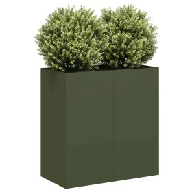 Jardinera de acero laminado en frío verde oliva 80x40x80 cm de , Maceteros y jardineras - Ref: Foro24-860713, Precio: 97,71 €...