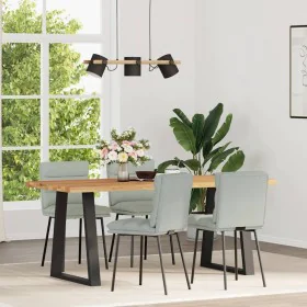 Esszimmerstühle, 4 Stück, hellgraues Samtgewebe. von , Essstühle - Ref: Foro24-3315382, Preis: 184,15 €, Rabatt: %