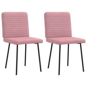 Sillas de comedor 2 unidades terciopelo rosa de , Sillas de comedor - Ref: Foro24-4101137, Precio: 87,82 €, Descuento: %