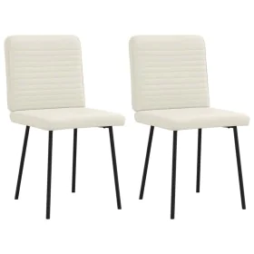 Sillas de comedor 2 unidades terciopelo crema de , Sillas de comedor - Ref: Foro24-4101142, Precio: 88,48 €, Descuento: %