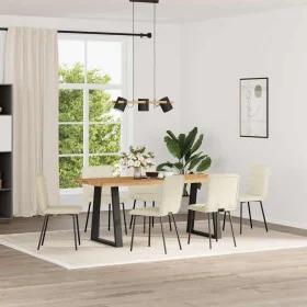 Esszimmerstühle, 6 Stück, aus cremefarbenem Samt. von , Essstühle - Ref: Foro24-3315588, Preis: 252,85 €, Rabatt: %
