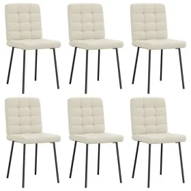 Sillas de comedor 6 unidades de terciopelo crema de , Sillas de comedor - Ref: Foro24-3315459, Precio: 254,28 €, Descuento: %