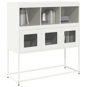 Cold-rolled white steel sideboard 100.5x39x107 cm by , Sideboards - Ref: Foro24-853421, Price: 118,89 €, Discount: %