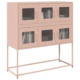 Aparador de acero laminado en frío rosa 100,5x39x107 cm de , Aparadores - Ref: Foro24-853423, Precio: 137,14 €, Descuento: %