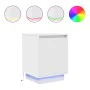 Mesilla de noche con luces LED blanca 38x34x50 cm de , Mesitas de noche - Ref: Foro24-861265, Precio: 47,42 €, Descuento: %