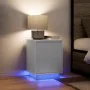 Mesilla de noche con luces LED blanca 38x34x50 cm de , Mesitas de noche - Ref: Foro24-861265, Precio: 47,42 €, Descuento: %