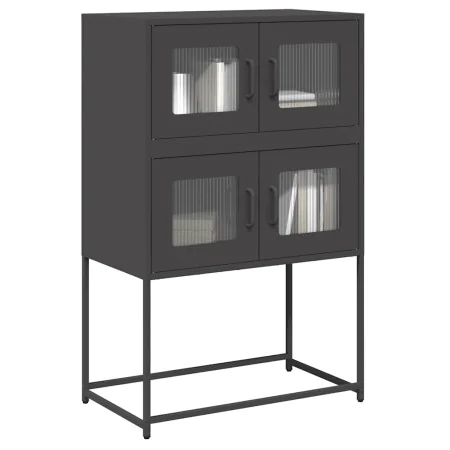 Aparador de acero negro 68x39x107 cm de , Aparadores - Ref: Foro24-853344, Precio: 95,31 €, Descuento: %