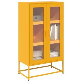 Aparador de acero amarillo mostaza 68x39x123 cm de , Aparadores - Ref: Foro24-853359, Precio: 143,49 €, Descuento: %