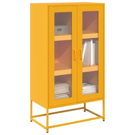 Mustard yellow steel sideboard 68x39x123 cm by , Sideboards - Ref: Foro24-853359, Price: 143,49 €, Discount: %
