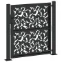 Garden gate design with black steel leaf 105x106 cm by , garden gates - Ref: Foro24-4100959, Price: 160,74 €, Discount: %