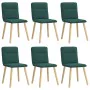 Sillas de comedor 6 unidades tela verde oscuro de , Sillas de comedor - Ref: Foro24-3315595, Precio: 299,32 €, Descuento: %